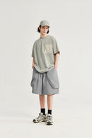 Men's Loose-Fit Utility Cargo Shorts - Light Gray
