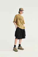 Men's Loose-Fit Utility Cargo Shorts - Black
