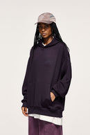 Heavyweight Embroidered Relaxed Hoodie - Purple