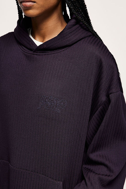 Heavyweight Embroidered Relaxed Hoodie - Purple