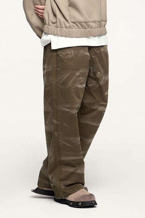 Vintage Wash Utility Carpenter Pant - Khaki Green