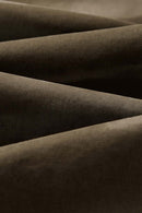 Washed Cotton Wide-Leg Carpenter Pants in Khaki Green - fabric texture close-up