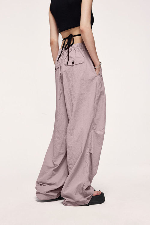 Vintage Wide-Leg Parachute Pant - Misty Pink