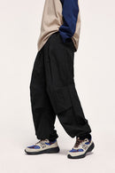 Vintage Wide-Leg Parachute Pant - Black
