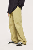 Stretch-Twill Drawstring Parachute Pants with Knee Darts in Khaki - front product view