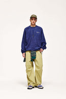 Stretch-Twill Drawstring Parachute Pants with Knee Darts in Khaki - front product view