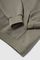 Heritage Frog-Button Brushed Hoodie - Grayish Green