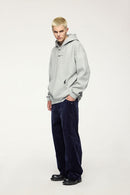 Heritage Frog-Button Brushed Hoodie - Flower Gray
