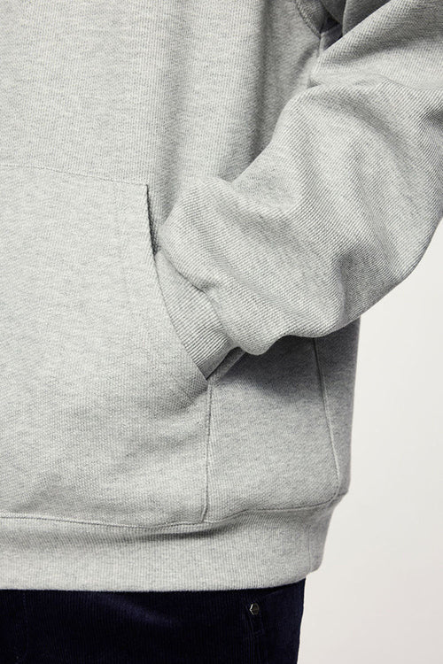 Heritage Frog-Button Brushed Hoodie - Flower Gray