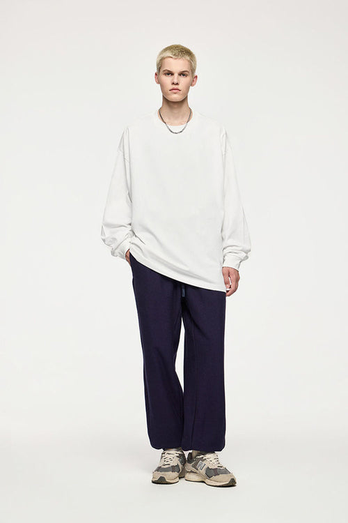 Oversized Heavyweight Cotton Long-Sleeve - Teeth White