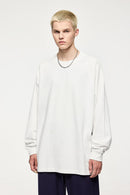 Oversized Heavyweight Cotton Long-Sleeve - Teeth White