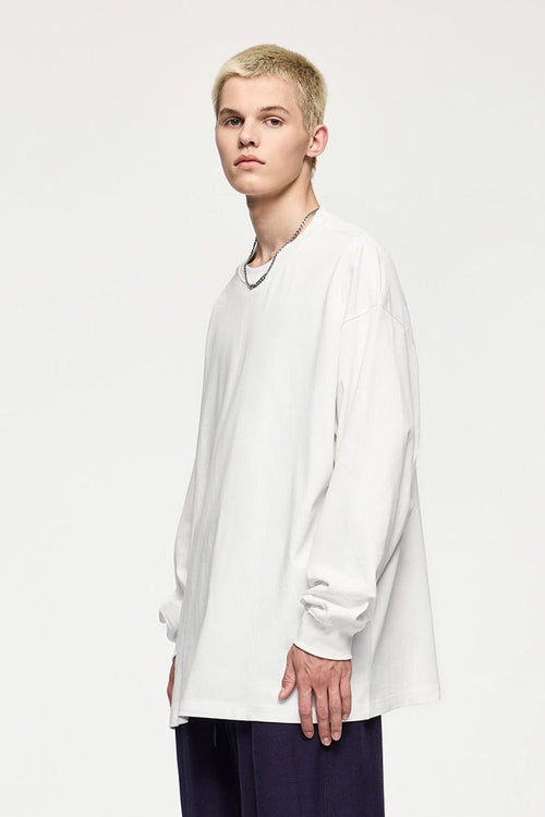 Oversized Heavyweight Cotton Long-Sleeve - Teeth White