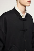 Heavyweight Knot-Button Fleece Jacket - Black