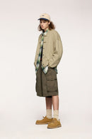 Heavyweight Knot-Button Fleece Jacket - Light Khaki