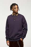 Heavyweight Rainbow Fleece Crewneck - Dark Night Purple