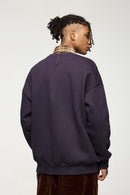 Heavyweight Rainbow Fleece Crewneck - Dark Night Purple