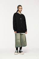 Heavyweight Rainbow Fleece Crewneck - Black