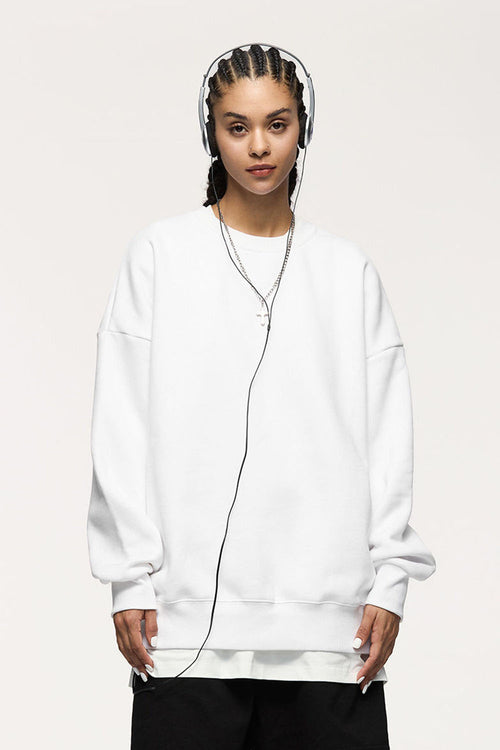 Heavyweight Rainbow Fleece Crewneck - White