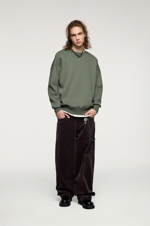 Heavyweight Rainbow Fleece Crewneck - Green