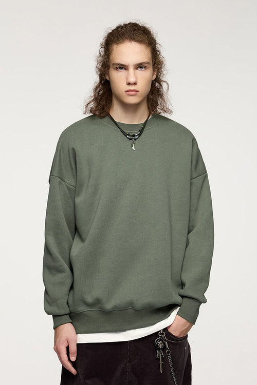 Heavyweight Rainbow Fleece Crewneck - Green