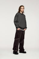 Heavyweight Rainbow Fleece Crewneck - Dark Gray