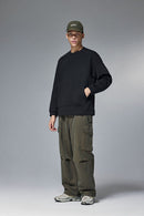Lightweight 4-Way Stretch Fleece Crewneck - Black