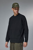 Lightweight 4-Way Stretch Fleece Crewneck - Black