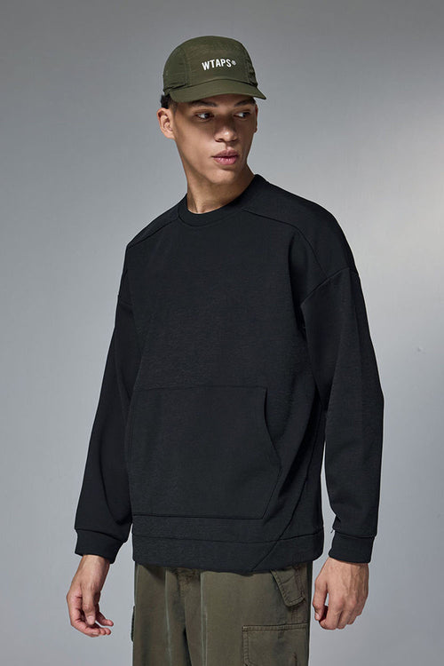 Lightweight 4-Way Stretch Fleece Crewneck - Black