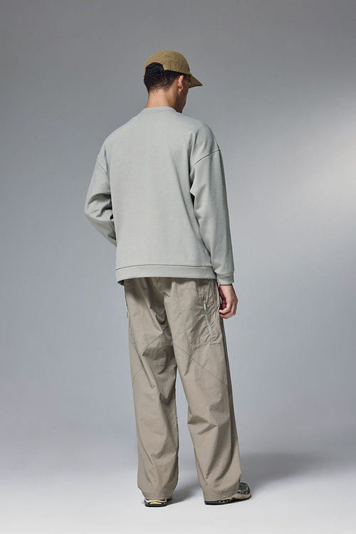 Lightweight 4-Way Stretch Fleece Crewneck - Stone Gray