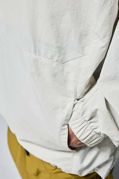 Utility Pocket Nylon Long-Sleeve Pullover in White - cuff detail