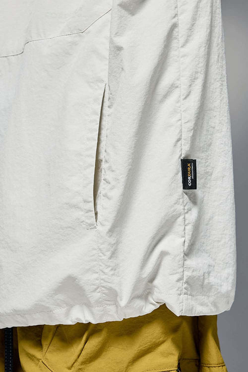 Utility Pocket Nylon Long-Sleeve Pullover in White - pocket detail