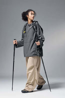Utility Pocket Nylon Long-Sleeve Pullover in Wilderness Gray - full-length front modeled view