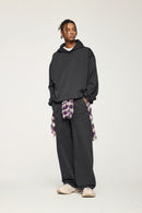 Lightweight Loose-Fit Pullover Hoodie - Gray