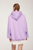 Lightweight Loose-Fit Pullover Hoodie - Light Purple