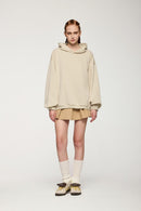 Lightweight Loose-Fit Pullover Hoodie - Apricot