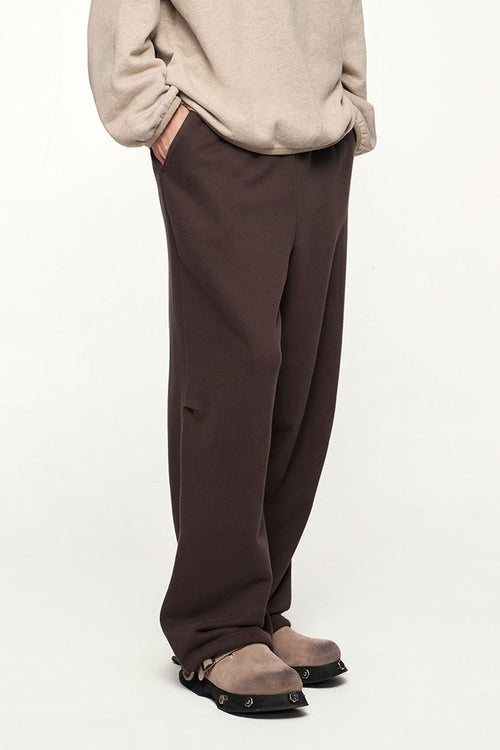 Heavyweight Fleece Straight-Leg Track Pant - Brown