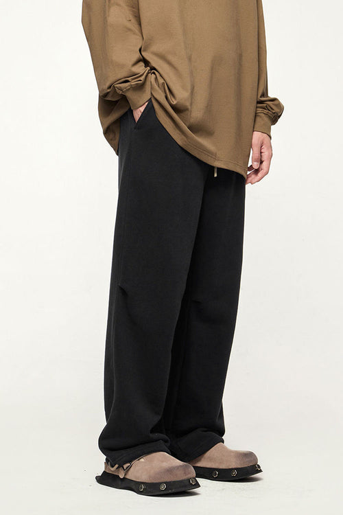 Heavyweight Fleece Straight-Leg Track Pant - Active Black
