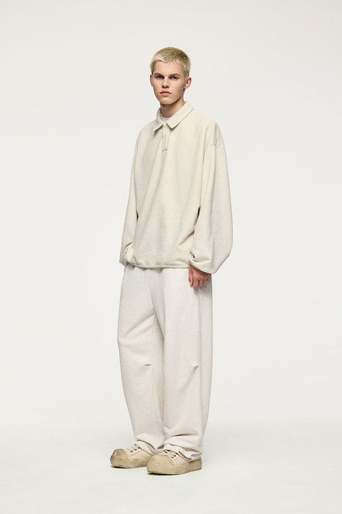 Heavyweight Fleece Straight-Leg Track Pant - Flower Gray