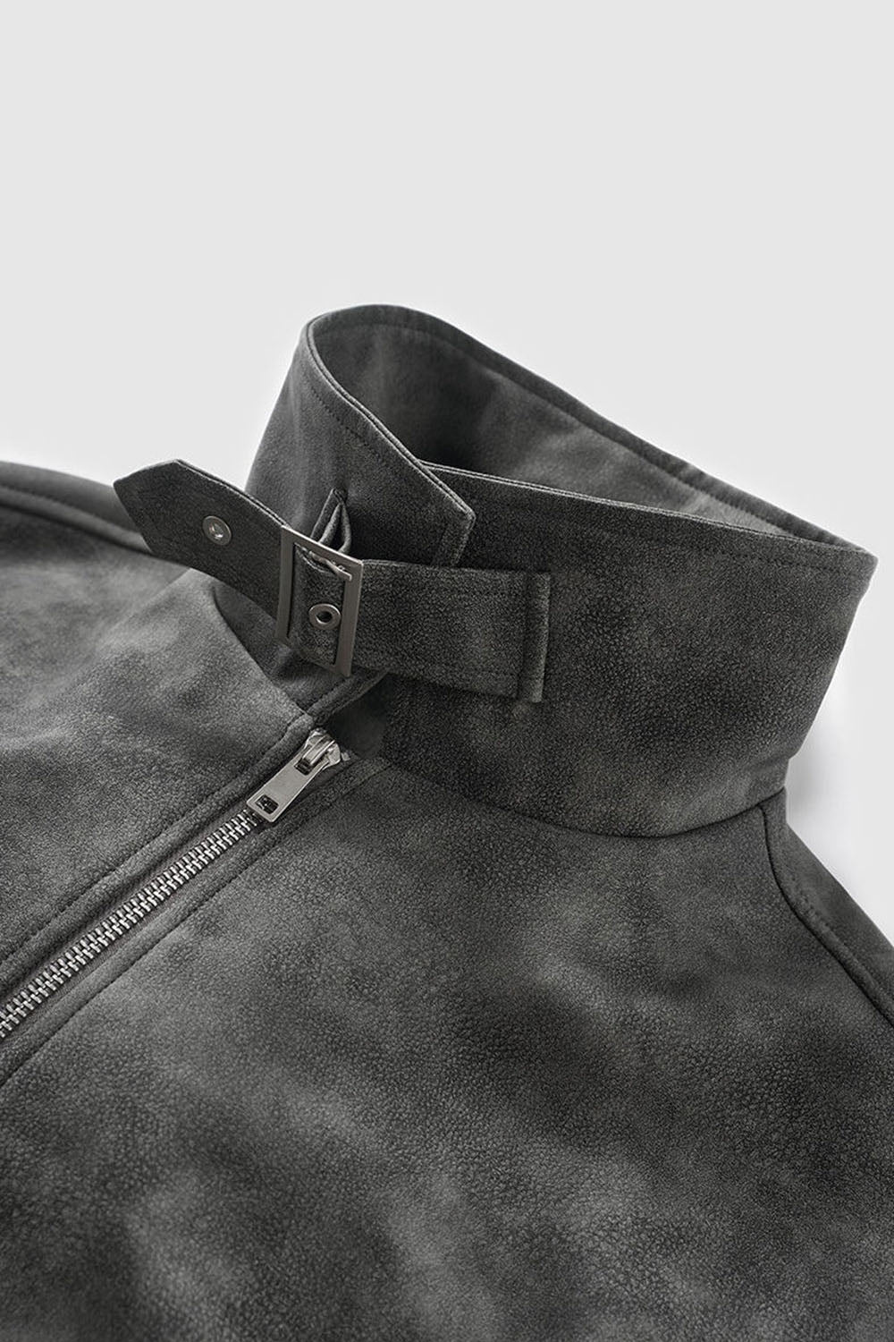Dual-Zip Washed PU Leather Jacket: Urban Streetwear Collection