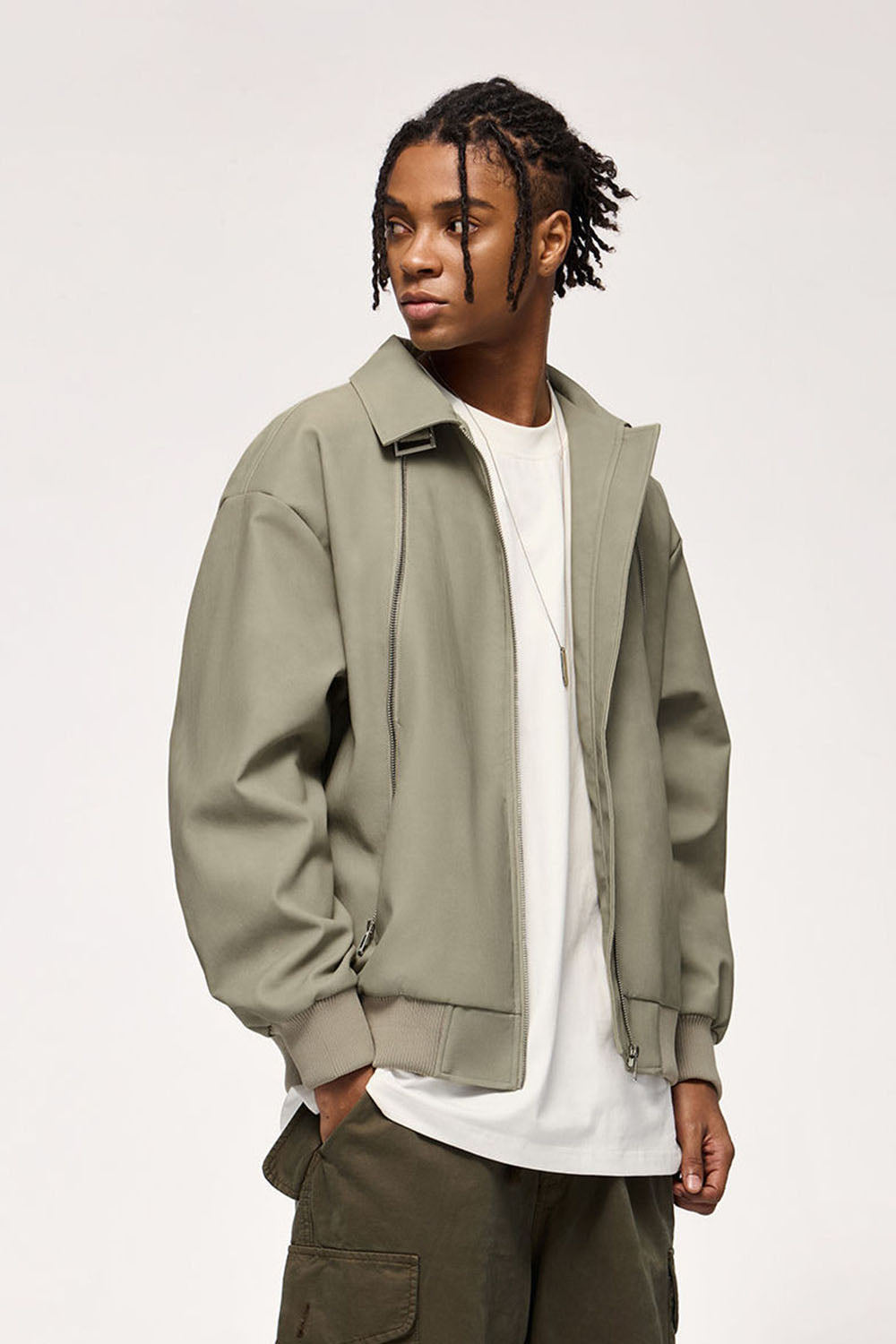 Dual-Zip Washed PU Leather Jacket: Urban Streetwear Collection