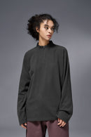 Reversible Fleece Half-Zip Pullover - Dark Gray