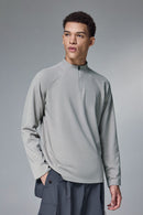 Reversible Fleece Half-Zip Pullover - Gray