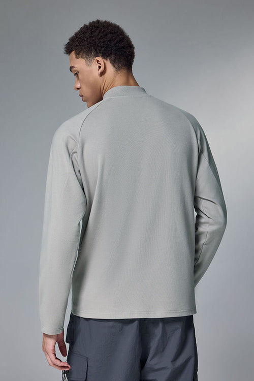 Reversible Fleece Half-Zip Pullover - Gray