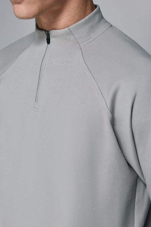 Reversible Fleece Half-Zip Pullover - Gray