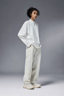 Reversible Fleece Half-Zip Pullover - Off White