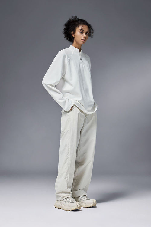Reversible Fleece Half-Zip Pullover - Off White