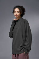 Reversible Fleece Half-Zip Pullover - Dark Gray