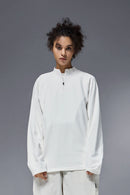 Reversible Fleece Half-Zip Pullover - Off White