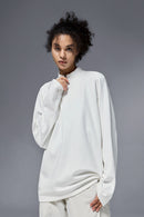 Reversible Fleece Half-Zip Pullover - Off White