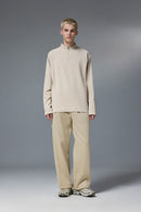 Reversible Fleece Half-Zip Pullover - Khaki